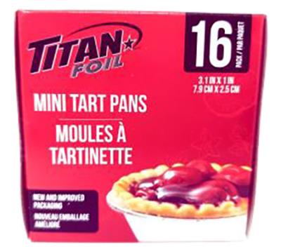 A190-2 : Titan foil A190-2 : Cuisine et maison - Matériel de cuisson - Mini Tartelette Alu TITAN FOIL,  MINI TARTELETTE ALU  , 24 X 16 UN