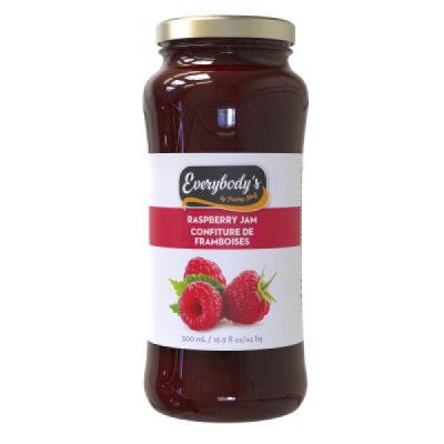 C716-OU : Everybody's C716-OU : Déjeuner et collations - Tartinades - Conf.(pure)  Framboises EVERYBODY'S ,CONF.(pure)  FRAMBOISES, 12 x 500ML