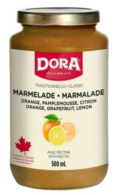 C7554 : Dora C7554 : Conserves et bocaux - Fruits - Marmelade (3 Fruits) DORA,MARMELADE (3 fruits) ,12 x 500 ML