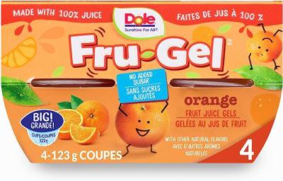 CF209-OU : Dole CF209-OU : Déjeuner et collations - Fruité - Fruit Cup  Gel. Orange DOLE , FRUIT CUP  gel. ORANGE , 6 x (4 x 123G)