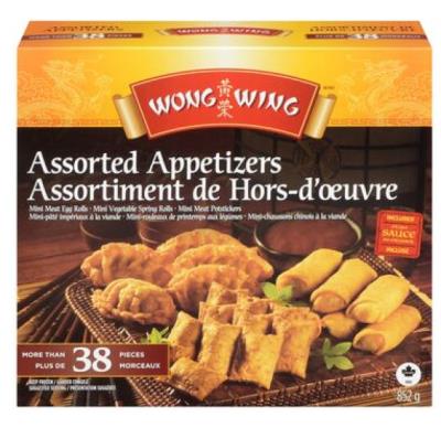 CG0260-OU : Wong wing CG0260-OU : Produits congelés - Viande - Hors-d'oeuvre Assortis WONG WING,HORS-D'OEUVRE assortis, 12 x 852g