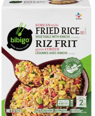 CG0271-OU : Bibigo CG0271-OU : Noix et graines - Riz - Riz Frit Légumes Avec Kimchi BIBIGO, RIZ FRIT légumes avec kimchi, 9 x 510g