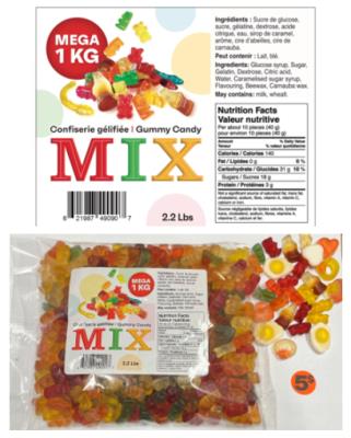 CG1516 : Mega mix CG1516 : Confiseries - Bonbons - Gummies MEGA MIX , gummies , 12 X 1KG