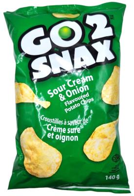 CG7228-OU : Go 2 snax CG7228-OU : Confiseries - Croustilles  - Chips Creme Sure & Oignon GO 2 SNAX,CHIPS creme sure & oignon, 16 x 140g