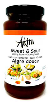 CH232 : Akita CH232 : Condiments - Sauces - Sauce Aigre- Doux AKITA,SAUCE AIGRE- DOUX, 12 x 250 ML (mi decembre 2024)