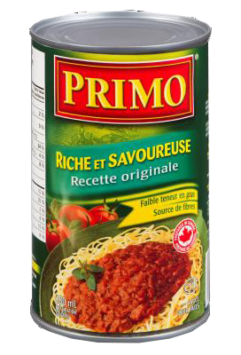 CH263 : Primo CH263 : Condiments - Sauces - Sauce Pour Pâtes  Original PRIMO, SAUCE pour pâtes  ORIGINAL, 12 x 680 ml