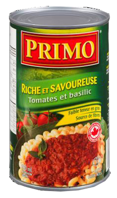 CH267 : Primo CH267 : Condiments - Sauces - Sauce Pour Pâtes Tom. & Basil. PRIMO, SAUCE pour pâtes TOM. & BASIL., 12 x 680ml