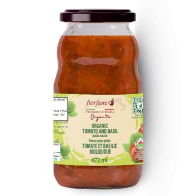 CH274-OU : Fiorfiore CH274-OU : Condiments - Sauces - Sauce Tomate Basilic FIORFIORE, SAUCE TOMATE basilic, 12 x 655ML