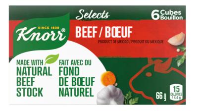 CS265 : Knorr CS265 : Confiseries - Chocolat - Cubes Boeuf KNORR , cubes BOEUF , 144 UN : 144 (6 box x 24)