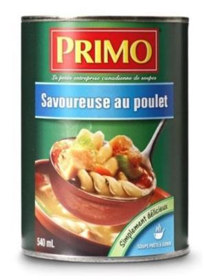 CS286-OU : Primo CS286-OU : Condiments - Sauces - Soupe Savoureuse Au Poulet PRIMO, SOUPE savoureuse au POULET, 12 x 540 ML