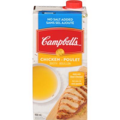 CS992-OU : Campbell's CS992-OU : Conserves et bocaux - Soupes - Bouillon Poulet Sans Sel CAMPBELL'S, BOUILLON poulet sans sel, 12 x 900 ML