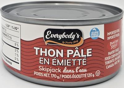 P0071 : Everybody's P0071 : Conserves et bocaux - Viandes - Thon PÂle Emmi. EVERYBODY'S,THON PÂLE EMMI. , 48 x 170G