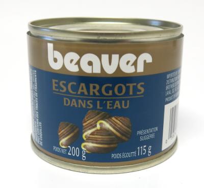 P161 : Beaver P161 : Conserves et bocaux - Poisson - Escargots (36 Up) BEAVER , ESCARGOTS (36 up) , 24 x 115g