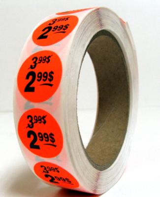 PR299 : Rouleaux de prix PR299 : Accessoires & fournitures - Autocollants à rabais - 2.99$ Fluo ROULEAUX DE PRIX, 2.99$ FLUO , 1000/rlx